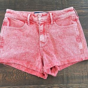 Hollister red denim shorts